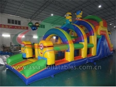 Deluxe Hot Sell Minion Inflatable Obstacle Challenge For Children