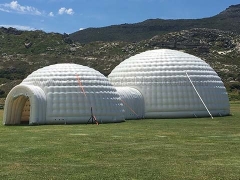 Cartoon Moonwalk White Inflatable Dome Tent with Two Dome Connection Together