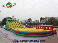 Nieuwe aankomst Long Inflatable Obstacle Challenge Games In Jungle Palm Tree Theme