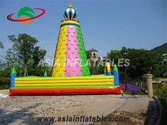 Fantastic Colorful Kids Games Climbing Wall Inflatable Rock Climbing Mountain For Sale