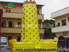 Dino Bouncer Attractive Yellow Tall Inflatable Sports Games Inflatable Climbing Wall For Fun