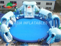 Inflatable Racing Game Ice World Inflatable Polar Bear Water Park