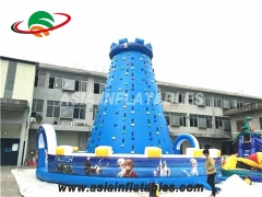 Party Use Blue Top Climbing Wall  Inflatable Climbing Tower For Sale